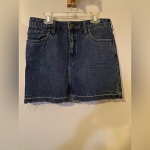 Free People Blue Jean Skirts with Frayed Hem